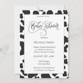 Invitation de Baby shower d'impression de vache él (Devant)