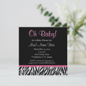 Invitation de Baby shower d'impression en noir bla (Debout devant)