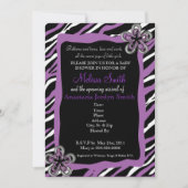 Invitation de Baby shower d'impression Zebra - Pur (Devant)
