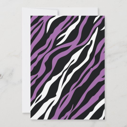 Invitation de Baby shower d'impression Zebra - Pur (Dos)