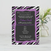 Invitation de Baby shower d'impression Zebra - Pur (Debout devant)