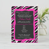 Invitation de Baby shower d'impression Zebra - Ros (Debout devant)