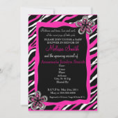 Invitation de Baby shower d'impression Zebra - Ros (Devant)