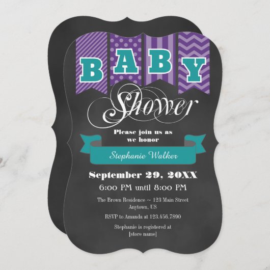 Invitation de Baby shower d'indicateur de tableau (Devant / Derrière)