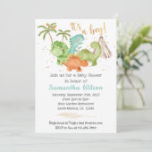 Invitation de Baby shower Dinosaure Jurassique sau (Debout devant)