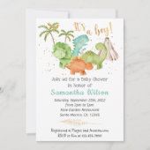Invitation de Baby shower Dinosaure Jurassique sau (Devant)