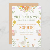 Invitation de Baby shower d'oie (Devant / Derrière)