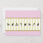 Invitation de Baby shower d'or des filles roses Tw (Dos)