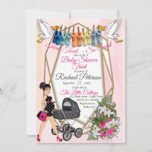 Invitation de Baby shower d'or géométrique