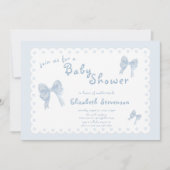 Invitation de Baby Shower Double Face avec Rubans  (Devant)