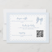 Invitation de Baby Shower Double Face avec Rubans  (Dos)
