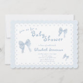 Invitation de Baby Shower Double Face avec Rubans (Devant)