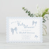 Invitation de Baby Shower Double Face avec Rubans (Debout devant)