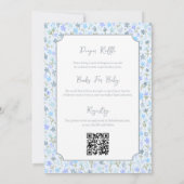 Invitation de baby shower Double Face Fleurs Bleue (Dos)