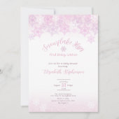 Invitation de baby shower Double Face Flocon de Ne (Devant)