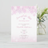 Invitation de baby shower Double Face Flocon de Ne (Debout devant)