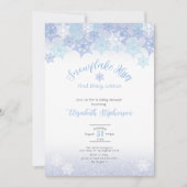 Invitation de baby shower Double Face Flocon de Ne (Devant)