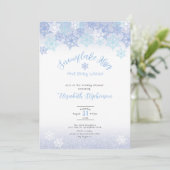Invitation de baby shower Double Face Flocon de Ne (Debout devant)