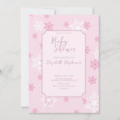 Invitation de Baby Shower Double Face Flocon de Ne (Devant)