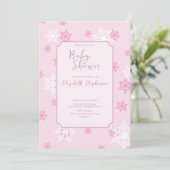 Invitation de Baby Shower Double Face Flocon de Ne (Debout devant)
