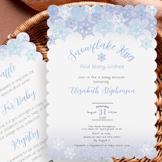 Invitation de baby shower Double Face Flocon de Ne