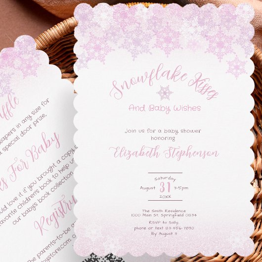 Invitation de baby shower Double Face Flocon de Ne