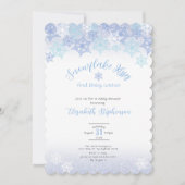 Invitation de baby shower Double Face Flocon de Ne (Devant)