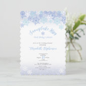 Invitation de baby shower Double Face Flocon de Ne (Debout devant)