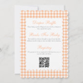 Invitation de baby shower double face orange pour (Dos)