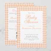 Invitation de baby shower double face orange pour (Devant / Derrière)