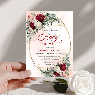 Invitation de Baby Shower Douce Bohème Bourguignon