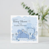 Invitation de baby shower d'ours de nounours - (Debout devant)