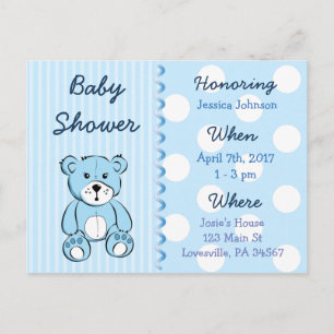 Invitation de baby shower d'ours de nounours de