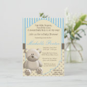 Invitation de baby shower d'ours de nounours pour (Debout devant)
