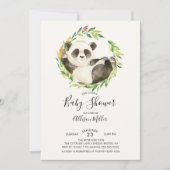 Invitation de Baby shower d'ours doux Panda (Devant)
