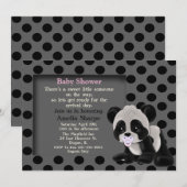 Invitation de baby shower d'ours panda de bébé (Devant / Derrière)