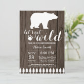 Invitation de Baby shower d'ours polaires rustique (Debout devant)