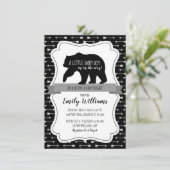 Invitation de baby shower d'ours pour des garçons (Debout devant)