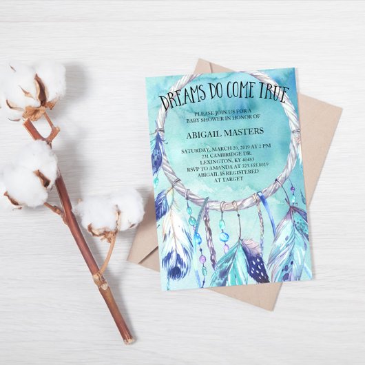 Invitation de Baby shower Dream Catcher Tribal Boh