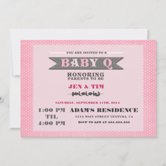 Invitation de baby shower du bébé Q (Devant)