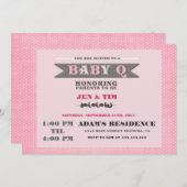 Invitation de baby shower du bébé Q (Devant / Derrière)