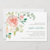 Invitation de baby shower du bouquet | de pêche (Devant)