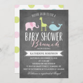 Invitation de baby shower du brunch | de bébé (Devant / Derrière)