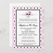 invitation de baby shower du crâne EMO de PunkRock (Devant / Derrière)