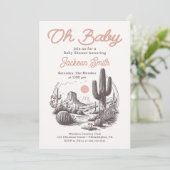 Invitation de Baby shower du désert de l'Ouest (Debout devant)