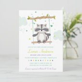 Invitation de Baby shower du Raccoon Cute (Debout devant)