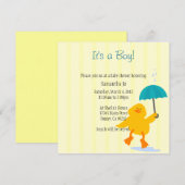 Invitation de Baby shower Duckie (Devant / Derrière)