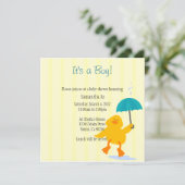 Invitation de Baby shower Duckie (Debout devant)