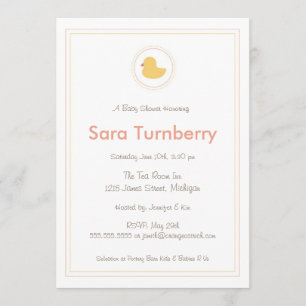 Invitation de Baby shower - Ducky en caoutchouc