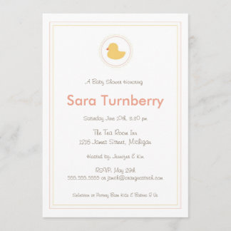 Invitation de Baby shower - Ducky en caoutchouc